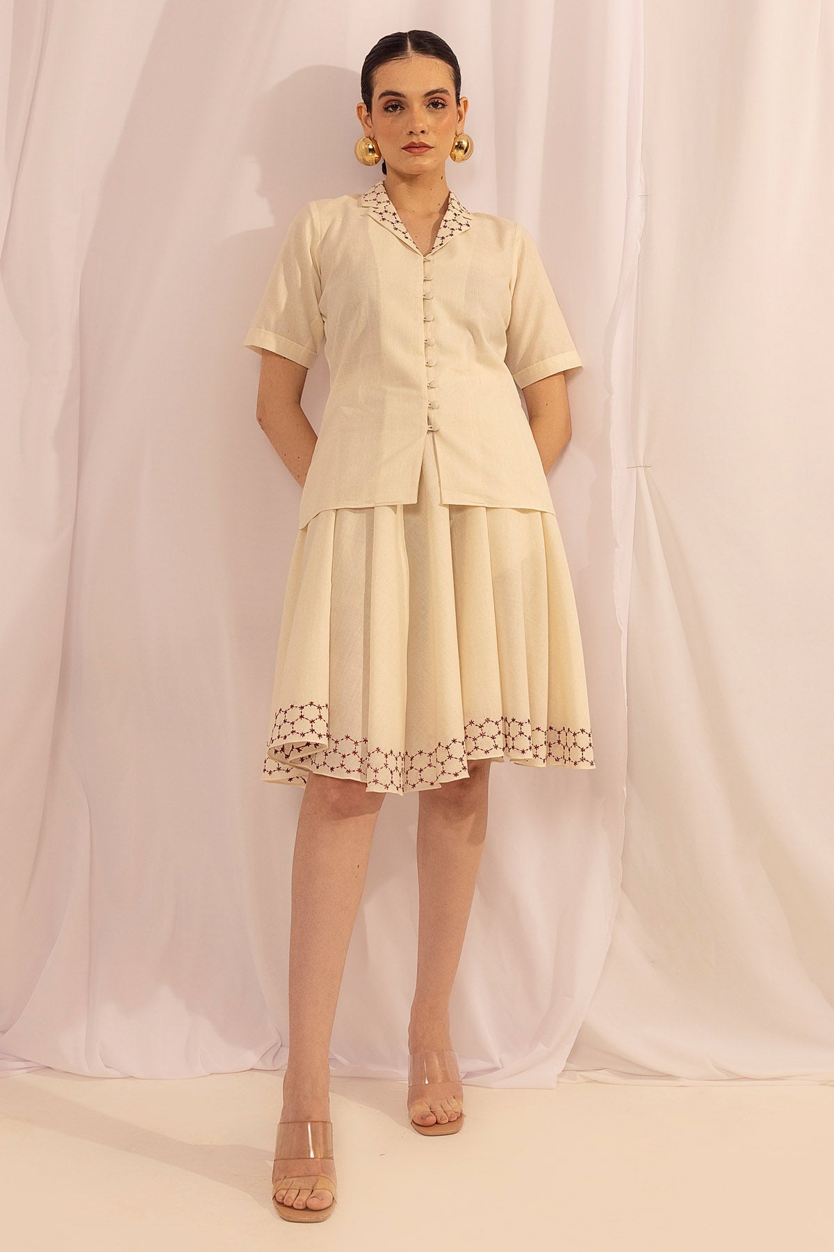 Buy The House of Ara Handwoven Chic: Kantha Embroidered Shirt At ScrollnShops
